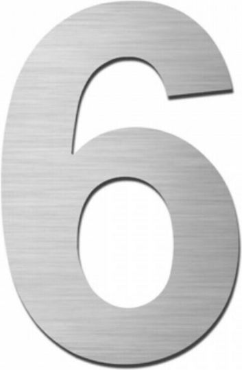 Grekon Placă cu Număr 6 în Argintiu Culoare 7cm 500/6