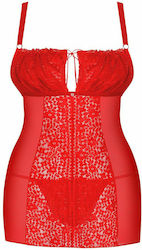 Obsessive Blossmina Chemise & Thong Red