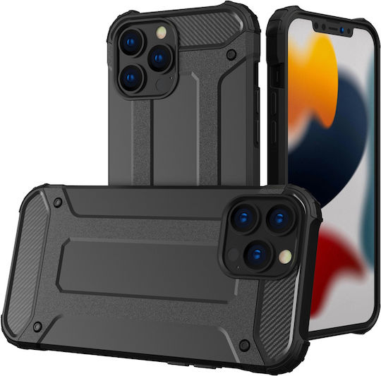 Powertech Задна корица Пластмаса Черен (iPhone 13 Pro Max)