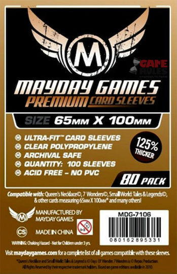 Mayday Games Ultra Fit Premium Card Sleeves Standard Size 80τμχ Clear