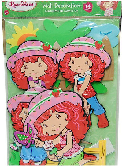 Hollytoon Детска стикерна за стена Стена Strawberry 14бр