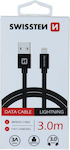 Swissten Geflochten USB-A zu Lightning Kabel Schwarz 3m (71527600)