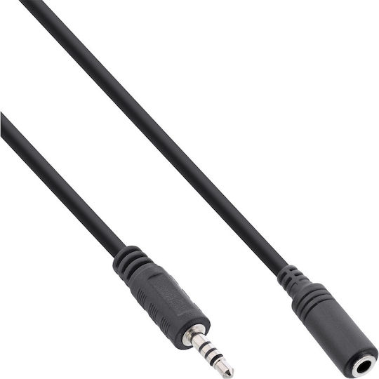 InLine Καλώδιο Ήχου TRRS 3.5mm male - 3.5mm female Μαύρο 0.2m 99308B