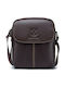 DJB-07 Leather Men's Bag Shoulder / Crossbody Dark Brown