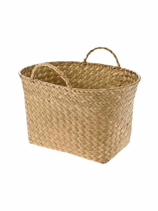 Wicker Decorative Basket Μελί 33x23x18εκ. Iliadis