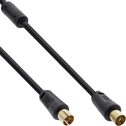 InLine Καλώδιο Κεραίας Coax male - Coax female Μαύρο 5m (69405P)