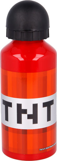 Stor Sticlă Pentru Copii Minecraft Din Aluminiu Roșie 400ml