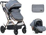 Kikka Boo Kaia 3 in 1 Adjustable 3 in 1 Baby Stroller Suitable for Newborn Dark Grey 8.9kg