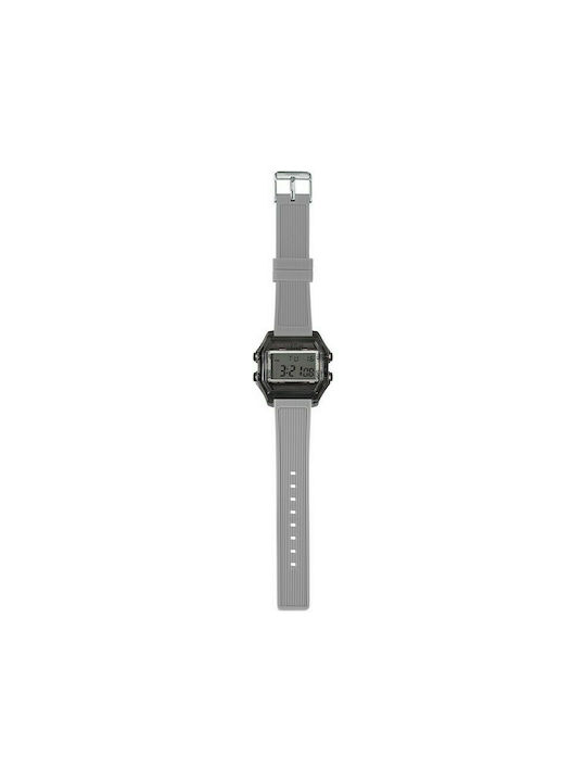 I AM Digital Watch Battery with Gray Rubber Strap