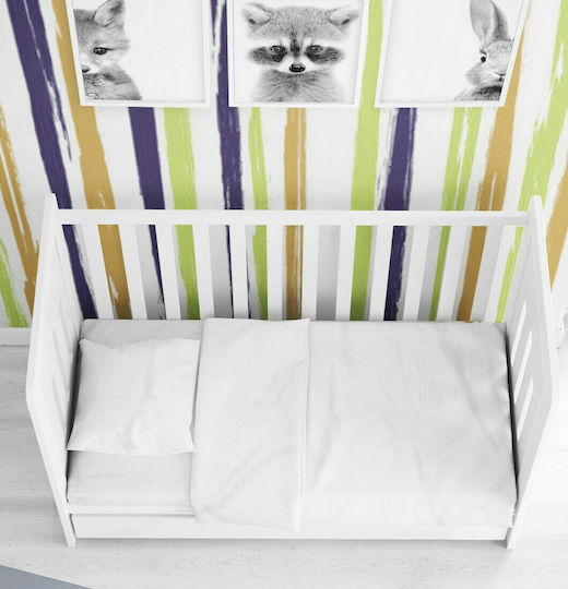 Dimcol Duvet Crib Cotton Solid White 120x160cm
