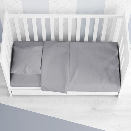 Dimcol Βρεφική Παπλωματοθήκη Solid 495 Dark Grey 120x160εκ.