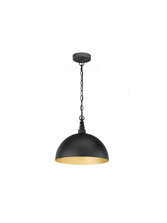 Fischer Honsel Leitung Pendant Light Single-Light Bell for Socket E27 Black