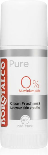 Borotalco Pure 48h 0% Алуминиеви Соли Дезодорант 48h В Стик Без Алуминий 40мл