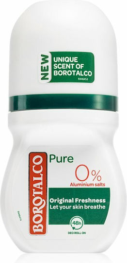 Borotalco Pure 0% Aluminium Salts 48h Αποσμητικό 48h σε Roll-On Χωρίς Αλουμίνιο 50ml