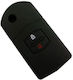 Silicone Car Key Cover Case with 2 Buttons for Mazda Black