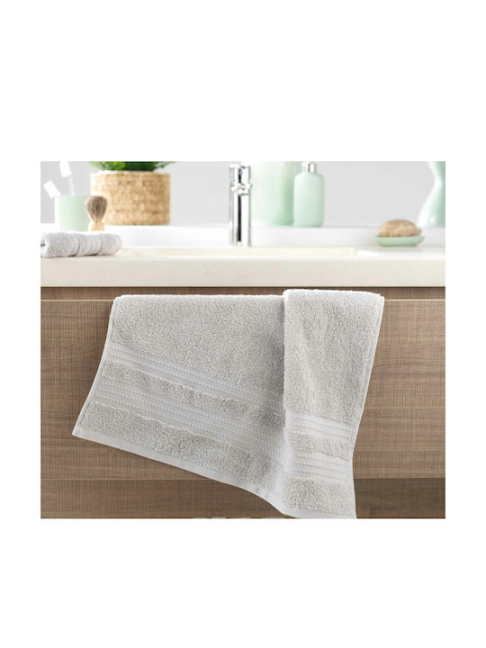 Kipper Πετσέτα Προσώπου Excellence 50x90εκ. Ice Grey Βάρους 600gr/m²