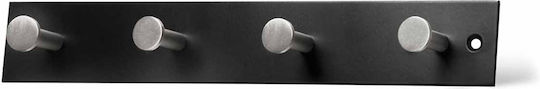 Grekon Wall-Mounted Bathroom Hook with 4 Positions Black