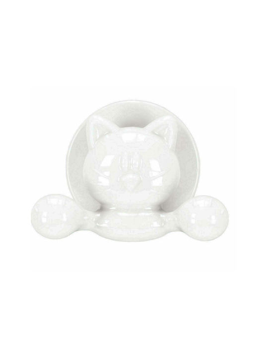 Kleine Wolke Jolly Cat 8053100887 Cârlig de Baie Dublu cu ventuză de aspirație ​8.3x4.8cm White