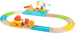 Small Foot Junior Crane Set with Train made of Wood with Sound and Light for 3++ Years