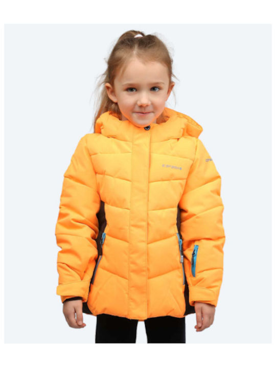 Kids' Quilted Jacket Short with Hood Orange