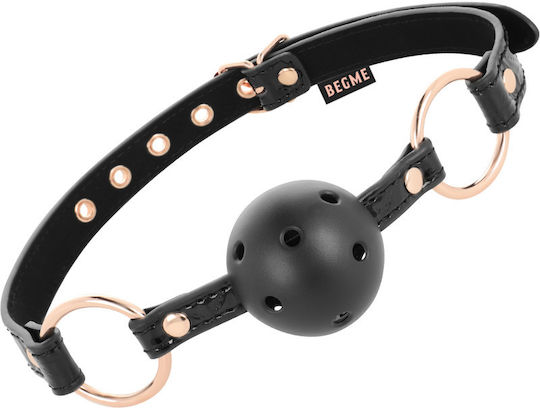 Dream Love Begme Black Edition Vegan Leather Ball Gag Cagulă în Culoare Negru