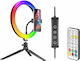 Andowl LJJ-33 RGB Ringlicht 33cm mit Schreibtisch Stativ und Handyhalter