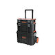 Tactix Cu roți Plastic Căruță 3 Secțiuni cu Geantă de scule L63.9xA37.6xÎ73.1cm Modular