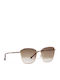 Liu Jo Women's Sunglasses with Gold Metal Frame and Brown Lens