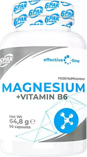 6Pak Nutrition Magnesium + Vitamin B6 90 капси