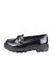 Verraros Lac Moccasini pentru femei Black Patent