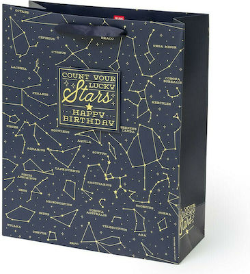 Legami Milano Stars Paper Bag for Gift Blue