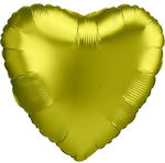 Balloon Foil Valentine's Day Heart Yellow Satin Luxe 46cm