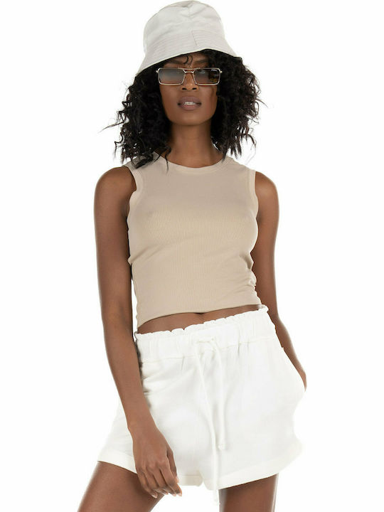 Ecoalf Damen Sommerliche Bluse Ärmellos Beige