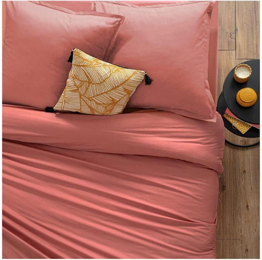 Atmosphera Cearșaf Super dublu cu Elastic 160x200cm. Somon