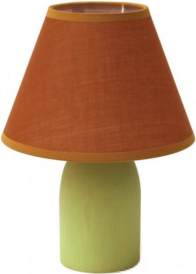 ARlight Fabric Table Lamp for Socket E14 with Brown Shade and Green Base