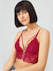 CottonHill Women's Bralette Bra Burgundy