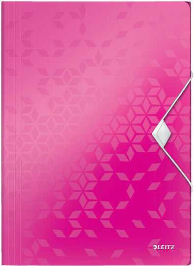 Leitz Folder with Rubber Band and Ears for Paper A4 Fuchsia Wow 4599