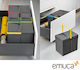 Emuca Κάδος Ανακύκλωσης Πλαστικός Ανθρακί 18lt 4τμχ