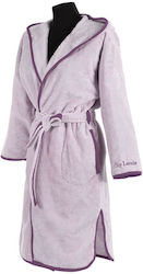 Guy Laroche New Comfy Γυναικείο Μπουρνούζι με Κουκούλα Lilac