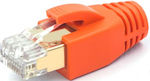 VCE CAT7 CAT6A Network Plug RJ45 Shielded Connector with Threading Aid and Kink Protection (Orange)