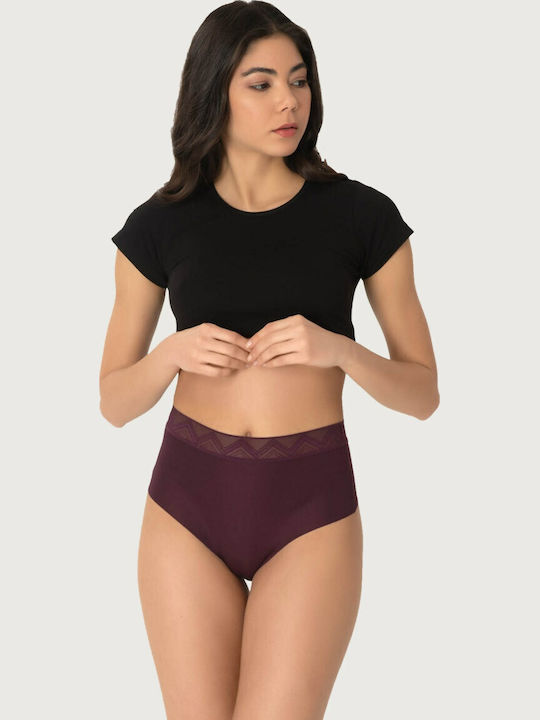 CottonHill Ψηλόμεσο String χωρίς Ραφές Μωβ CottonHill Ψηλόμεσο String χωρίς Ραφές Μωβ