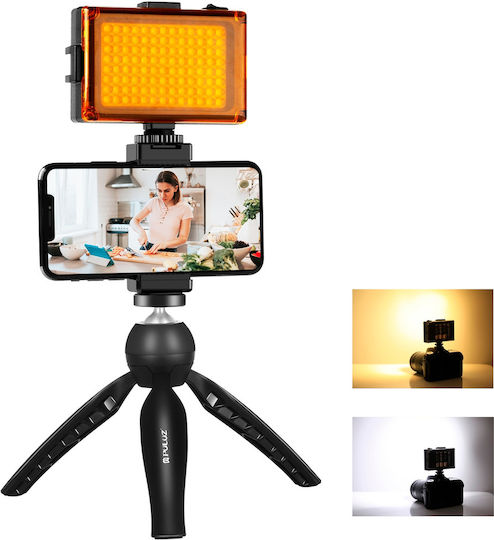Puluz Cell Phone Tripod with Lighting Black