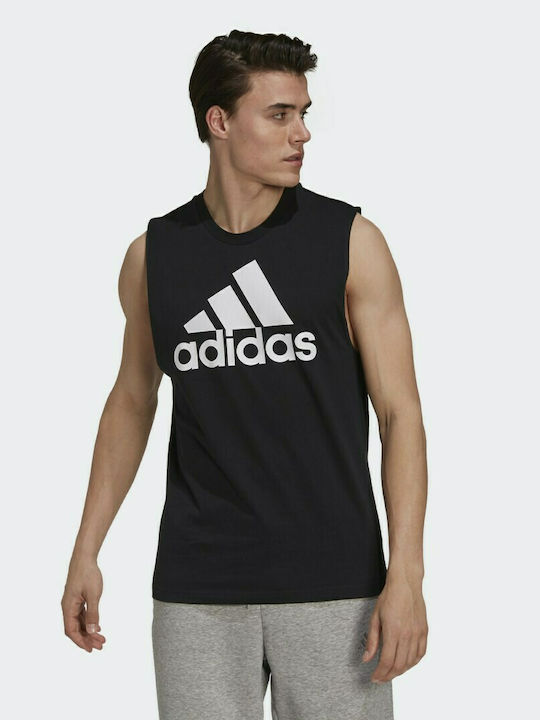 Adidas Essentials Ανδρική Μπλούζα Αμάνικη Μαύρη