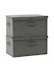 vidaXL Fabric Storage Box with Lid Gray 50x30x25cm 2pcs