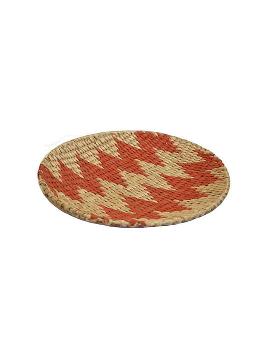 Atmosphera Decorative Plate made of Straw Material Red Plate 40x40cm 1pcs