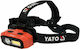 Yato Wiederaufladbar Stirnlampe LED IP54 Doppelte Funktion mit maximaler Helligkeit 800lm Orange