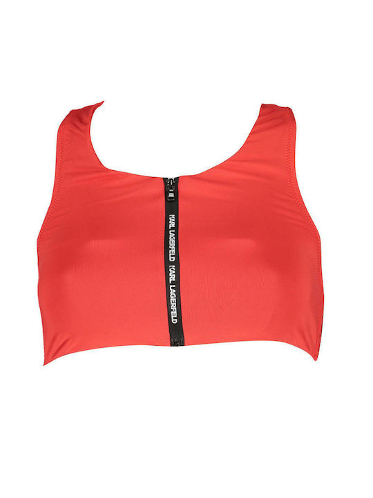 Karl Lagerfeld Sports Bra Bikini Top Red