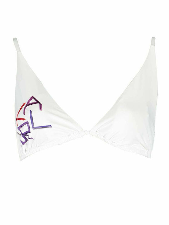 Karl Lagerfeld Triangle Bikini Top White