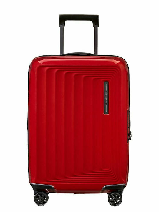 Samsonite Nuon Βαλίτσα Ταξιδίου Καμπίνας Σκληρή Κόκκινη με 4 Ρόδες Ύψους 55εκ.