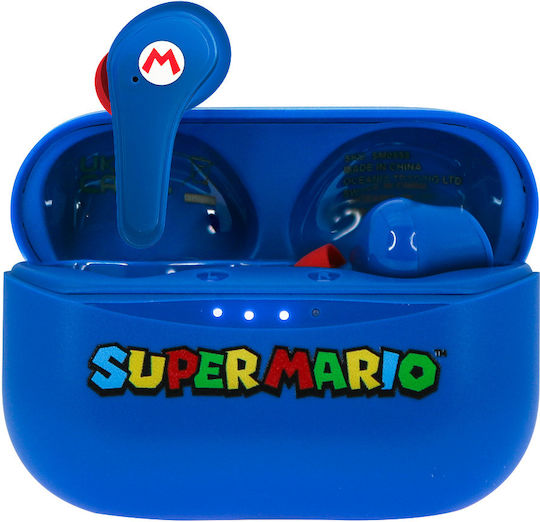 OTL Nintendo Super Mario In-ear Bluetooth Handsfree Căști cu Carcasă de Încărcare Albastru